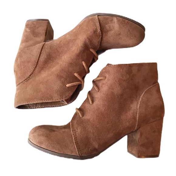 Madden Girl Shoes - Madden Girl Torch Lace Up Booties Tan Heel 6 M